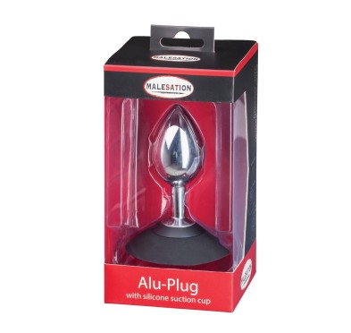 MALESATION Alu-Plug with suction cup large, chrome